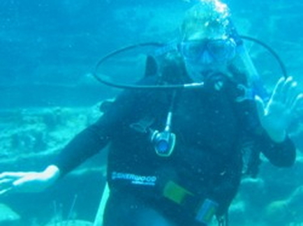 Carmen Roberts, scuba near Tortola